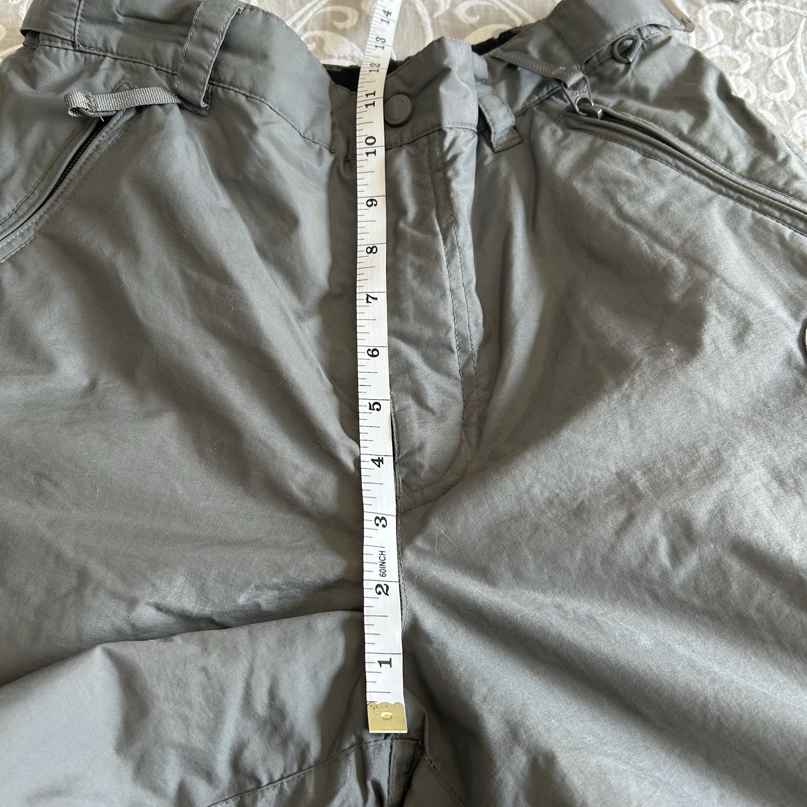 Black Dot Ski Pants Boys L Gray Water Proof Snow Board Insulated Outdoor Youth