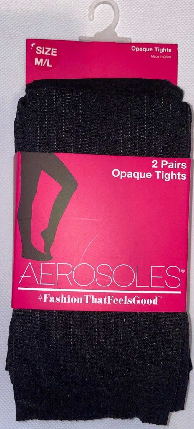 Aerosoles Women’s Opaque Tights Size M/L Black