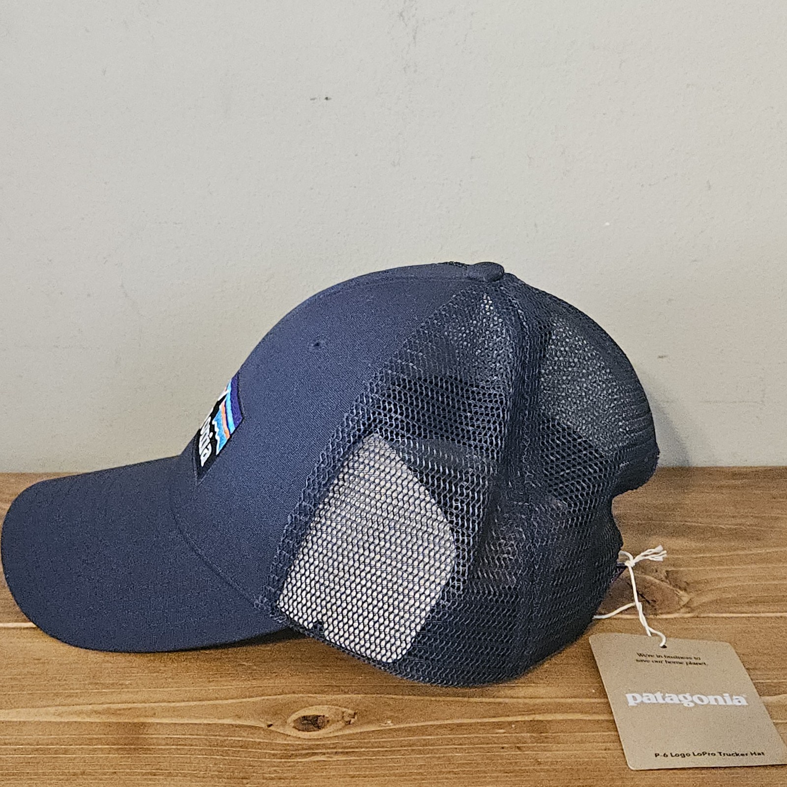 NEW Patagonia P-6 Logo LoPro Trucker Hat Navy Blue