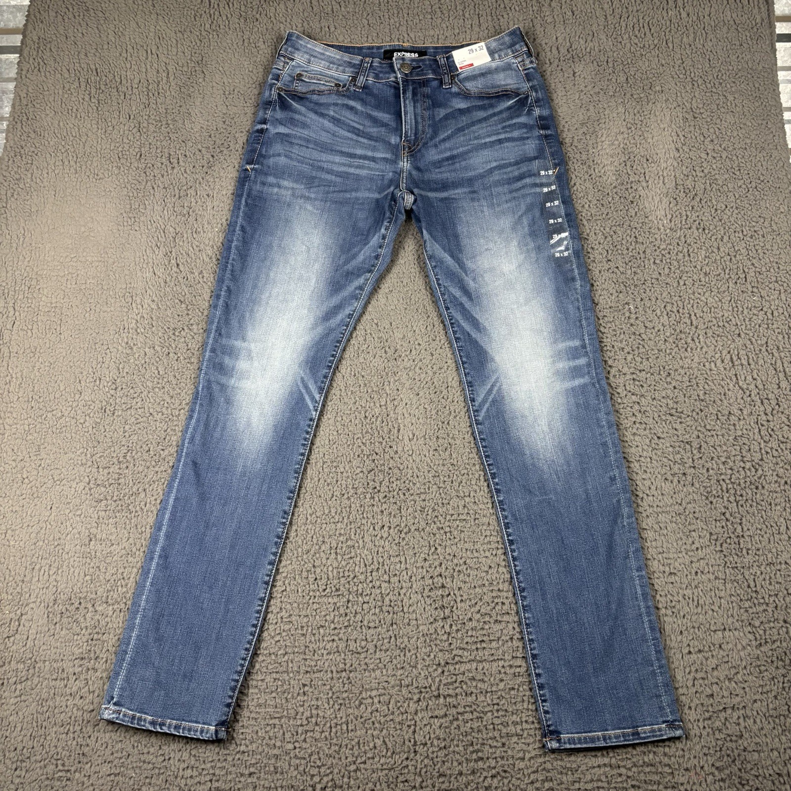 Express Mens Jeans ACTUAL 31×32 Classic Slim Stretch Blue Denim TAG 29×32