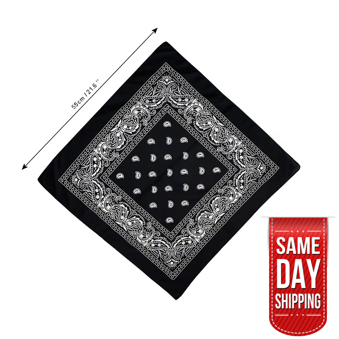 3-Pack Bandana 100% Cotton Paisley Print Double-Sided Scarf Head Neck Face Mask