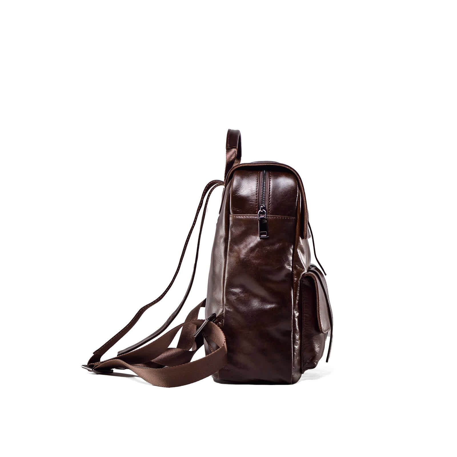 Erivis Ladies Leather Backpack Dark Brown Shoulder Laptop School Bag