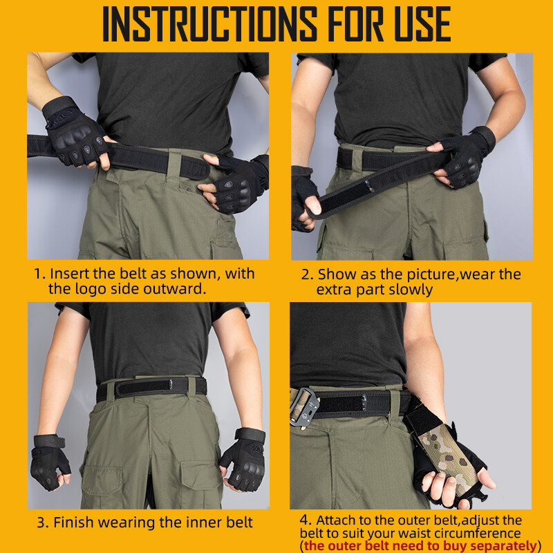 IDOGEAR Tactical Belt Mens Belts Sports Inner Belt Airsoft 1.7″ Waist Belt Duty