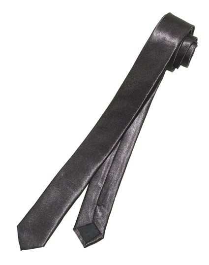 COVONA Narrow NeckTie EXTRA Skinny CHARCOAL / Dark Grey Thin Men’s Neck Tie
