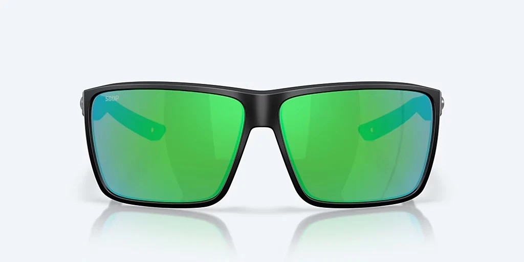 COSTA DEL MAR RINCON II Matte Black w POLARIZED Green Nylon 580P Lens Sport Suns