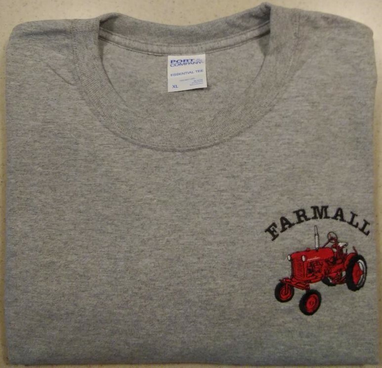 Farmall Cub Embroidered Mens 100% Cotton S/S T-shirt w/”Farmall” (2 colors)