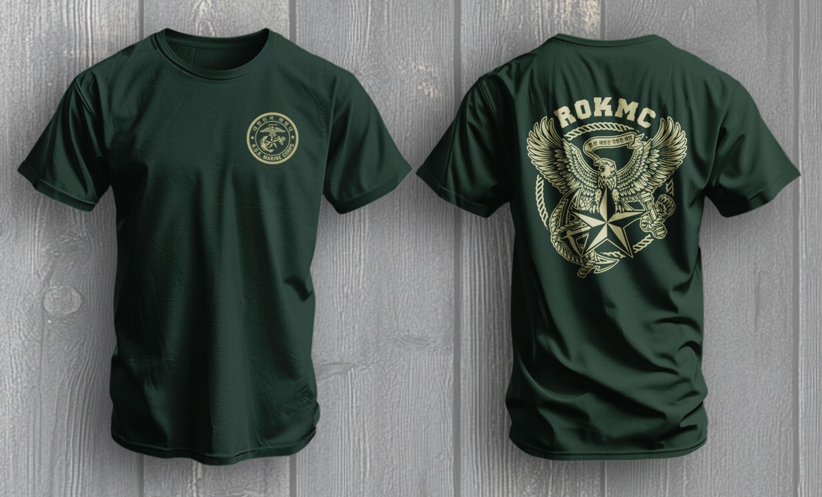 Republic of Korea Marine Corps ROKMC Eagle Emblem Military T-Shirt Tee