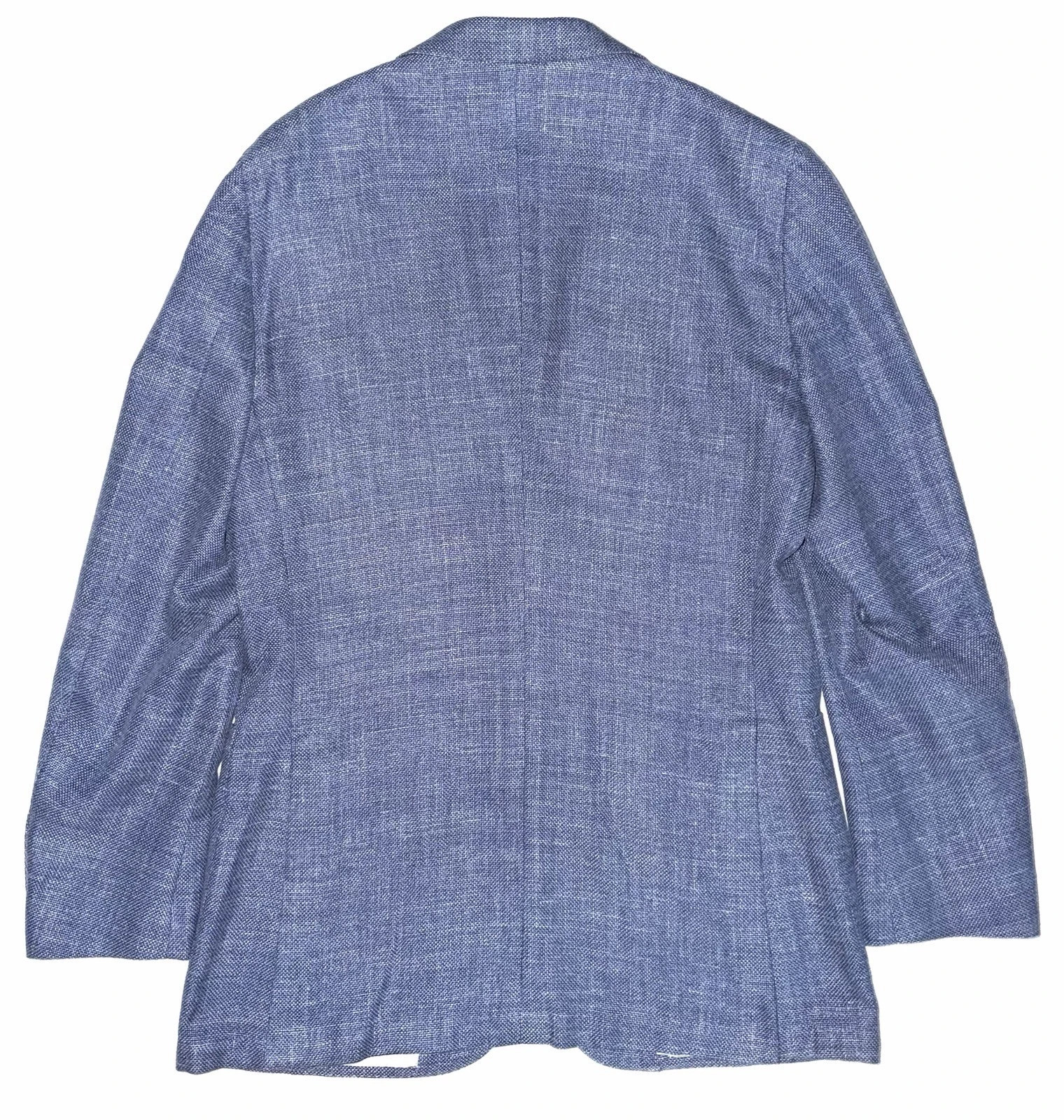 SUITSUPPLY Blue Slim Fit Havana Patch Wool Silk Linen Cashmere Hopsack Blazer 40