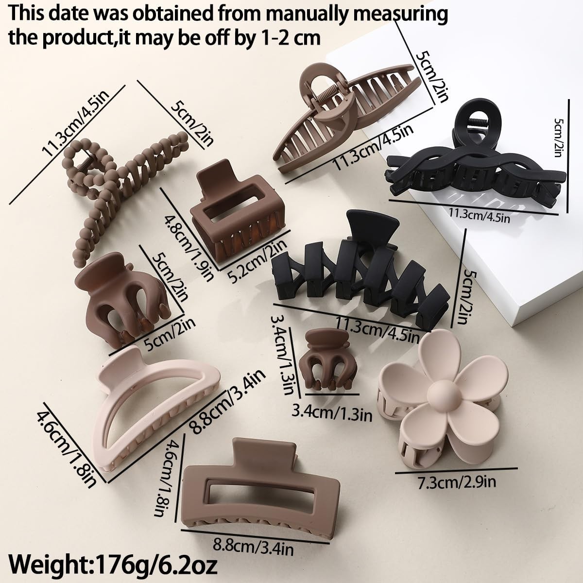 Luxury Women’s Frosted Hair Claw Clip Set (10PCS)