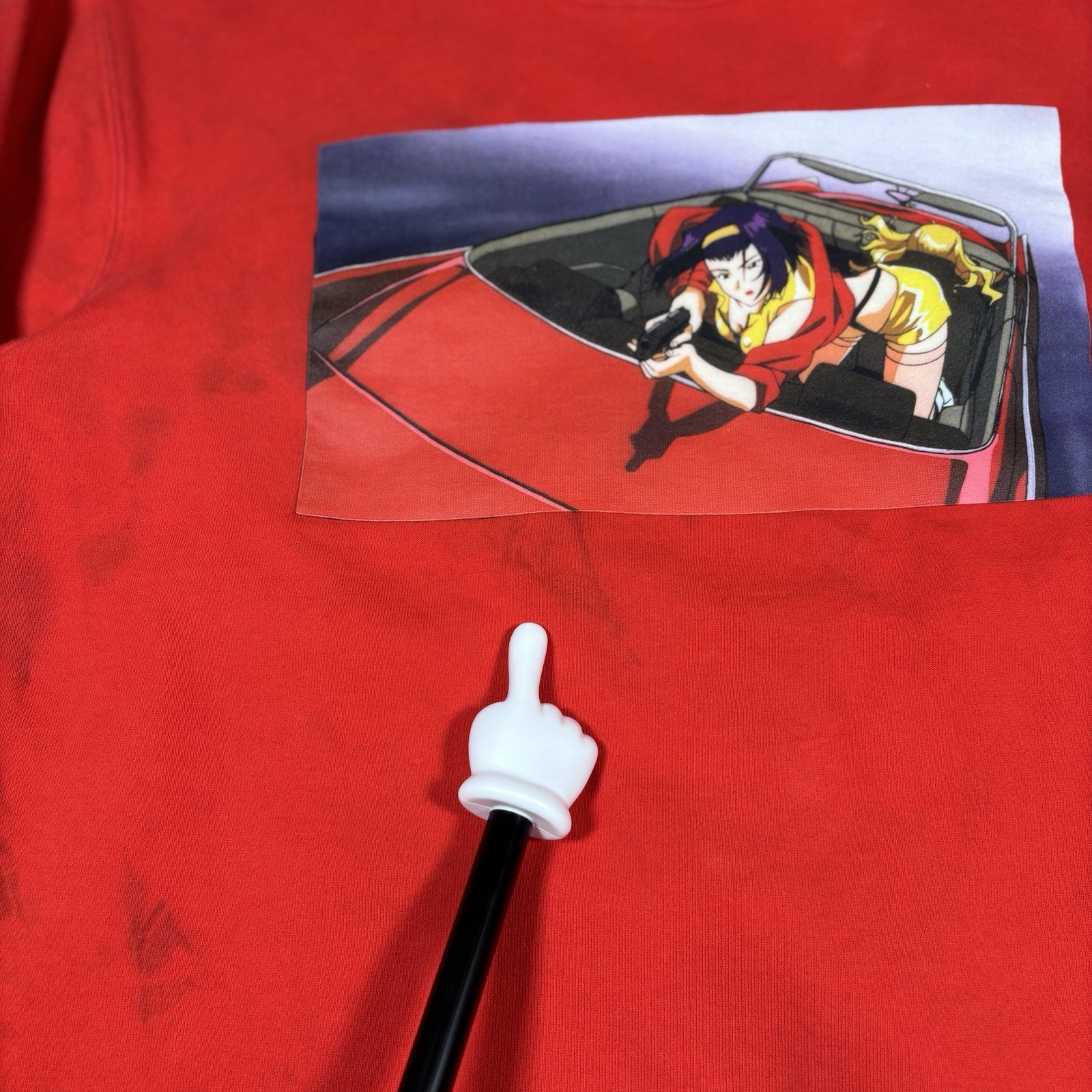 Dumbgood x Cowboy Bebop Crewneck Sweater Men’s Large Red Faye Valentine Anime