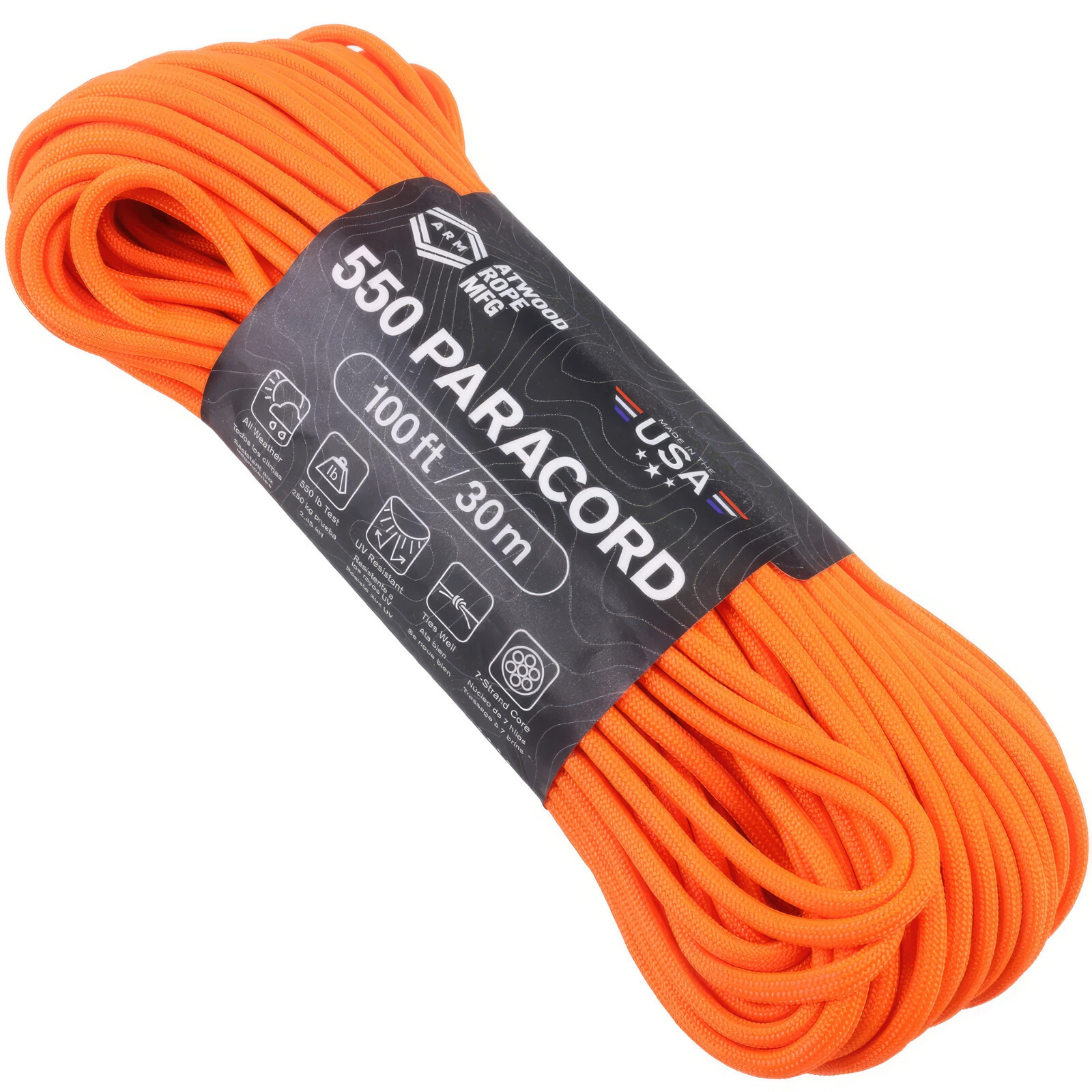 Pair of Shoelaces 550 Paracord 4mm Type III 7Strand ATWOOD USA 40+ colours