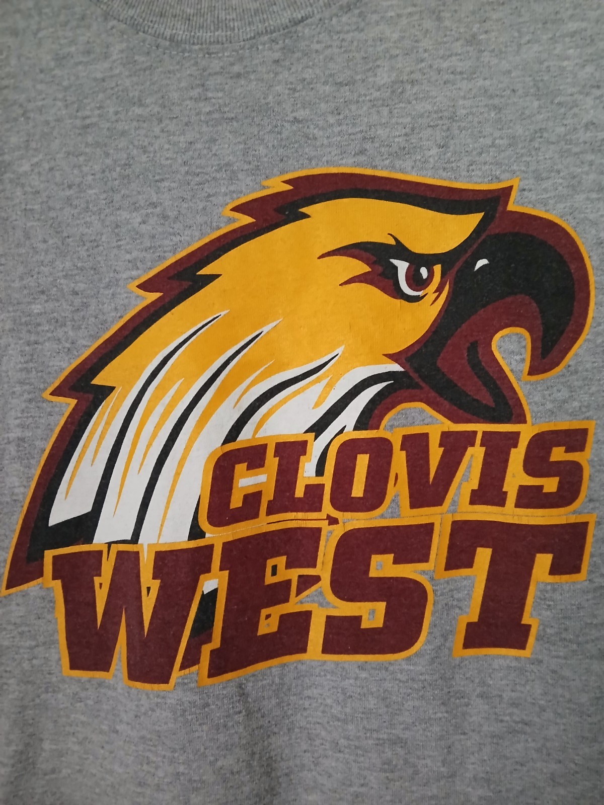 Clovis West T Shirt Mens Medium Gildan Grey Eagle