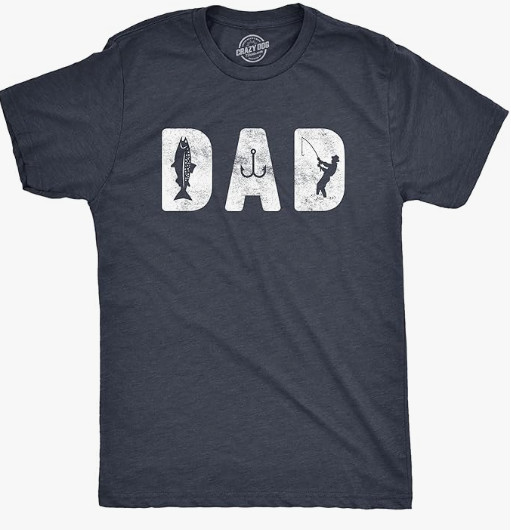 Crazy Dog Dad Fishing T-Shirts Funny Father’s Day Reel Cool Dad Papa Grandpa Tee