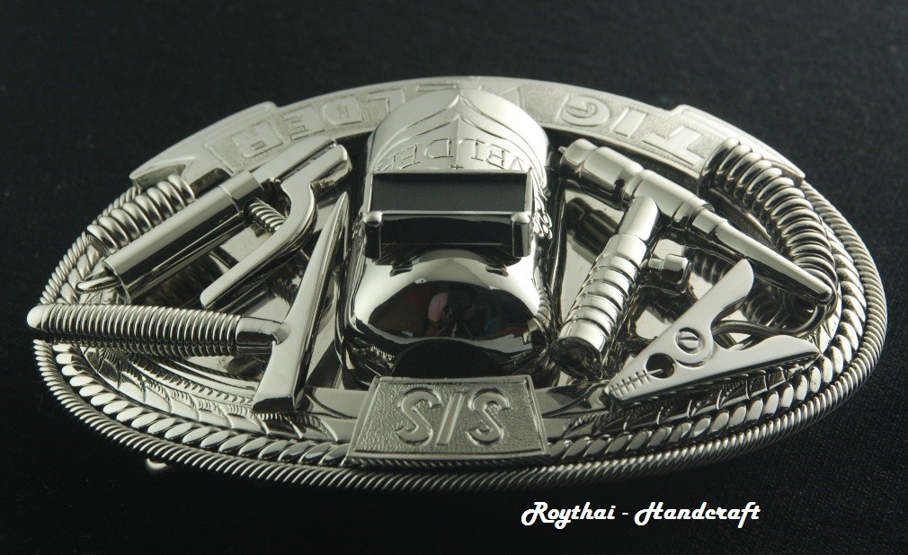 (8X11 CM) MADE BY ORDER MEN BELT BUCKLE HANDMADE STAINLESS STEEL TIG WELDER 3