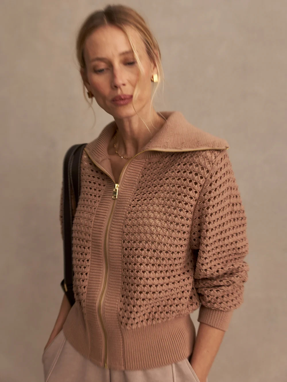 Brand New Varley Eloise Zip-Through Knit Multiple Sizes and Colors In Hand