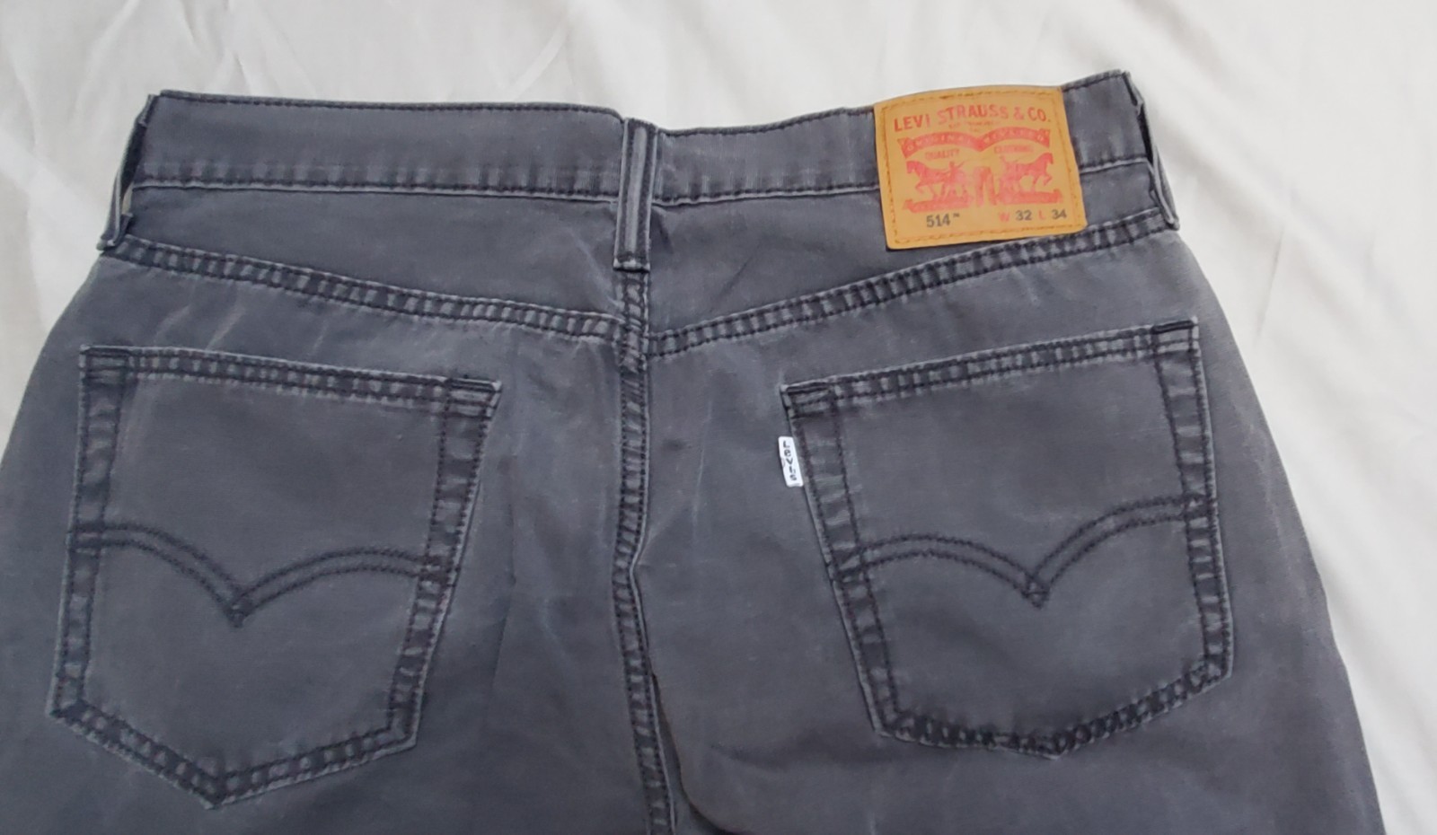 Levi’s 514 Jeans Men’s 32×34 Straight Fit Gray Dark Wash Denim Stretch