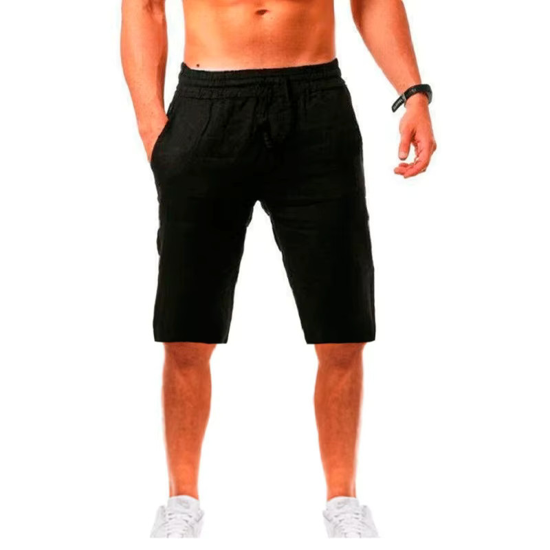 Men’s Cotton Linen Summer Shorts Breathable Casual Fitness Gym Sports Pants Gift
