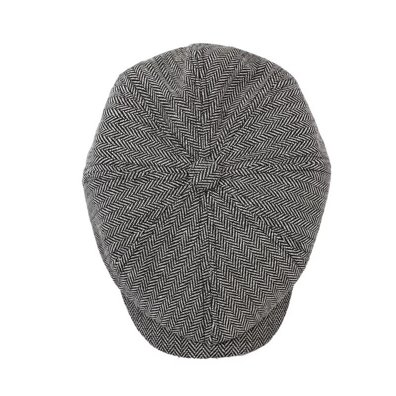 Newsboy Hat Flat Cap Driver Herringbone Tweed Plain Wool Baker Boy Classic Golf