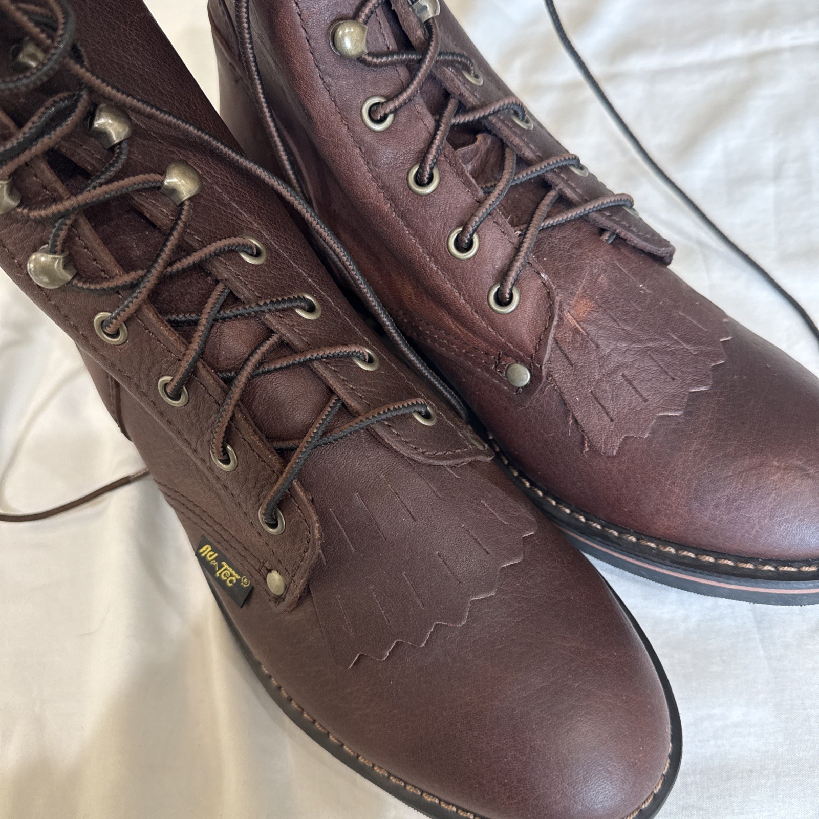 AdTec Chestnut Brown Steel Toe Oil Tanned Leather Western Work Boot 2173 Women’s