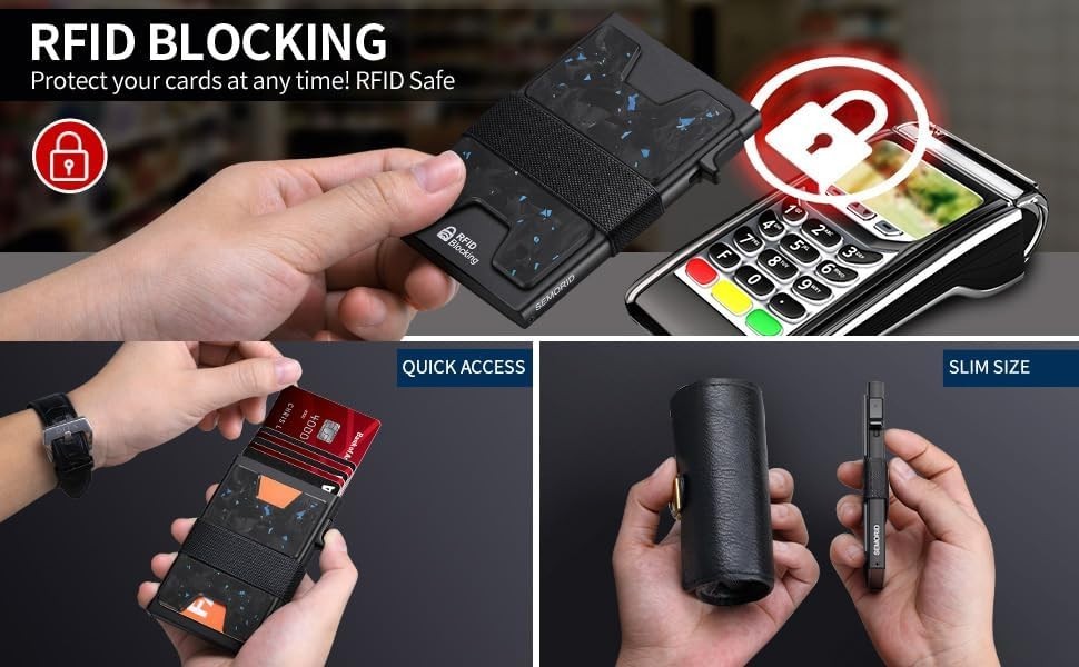 Billetera De Metal Para Hombre Con Clip Dinero Tarjetero Cartera De Bloqueo RFID