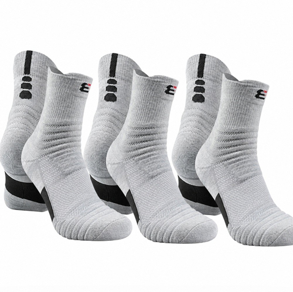3-Pack Men’s Cotton Compression Sports Socks – Athletic Mid-Crew Training Socks