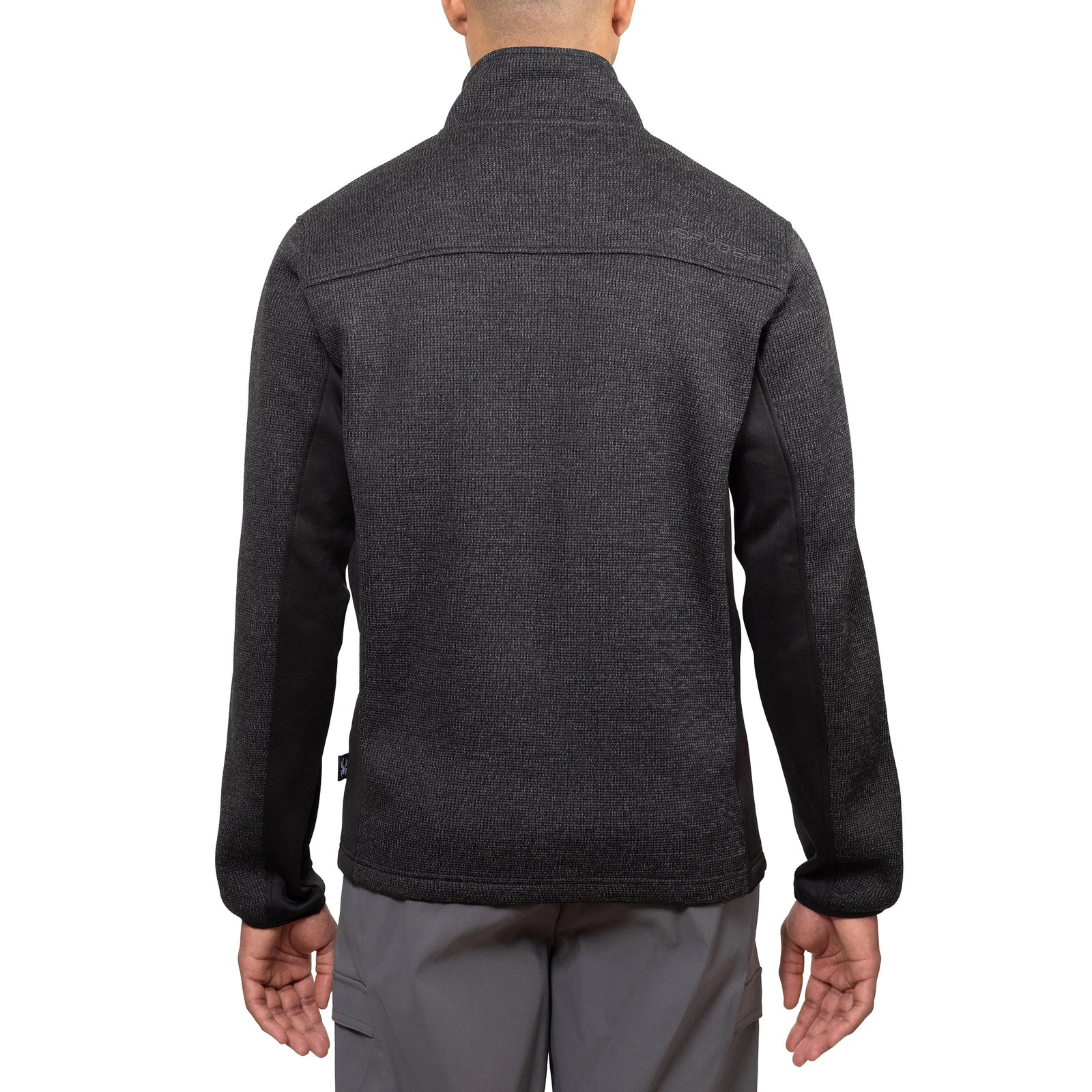 Spyder Men’s Full Zip Relaxed Fit Stand Collar Jacket, Black, Size S