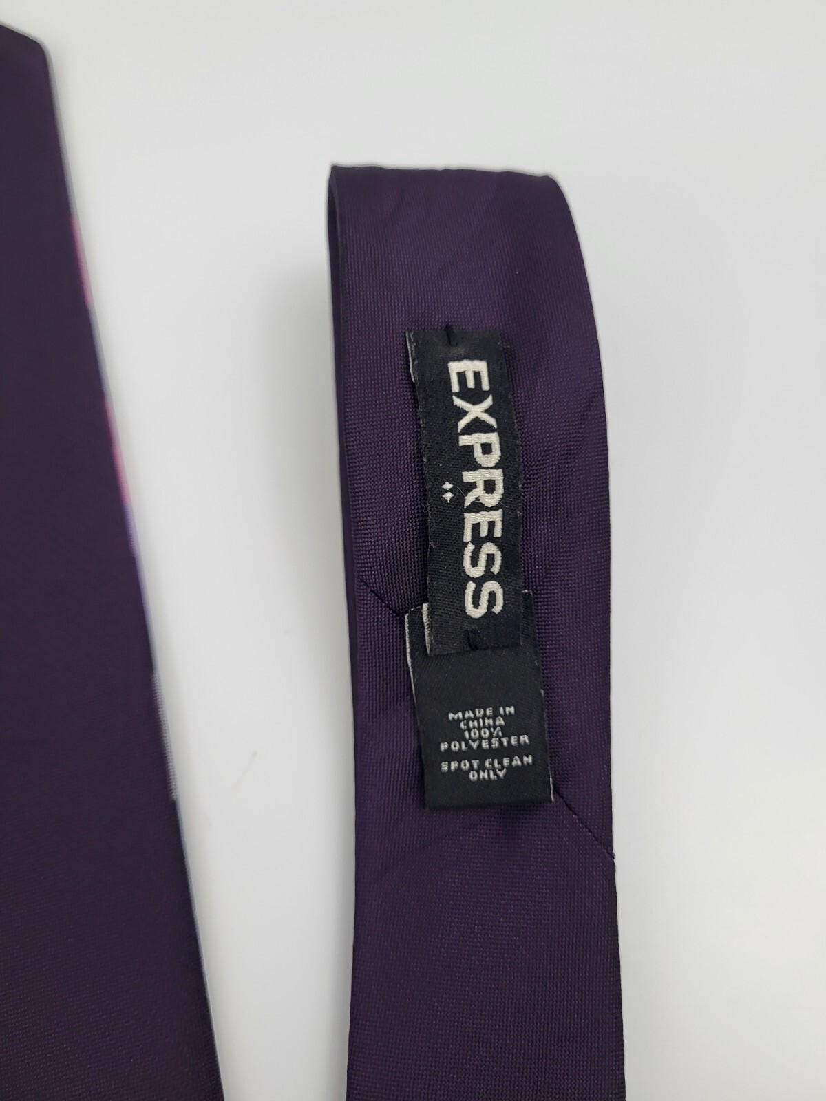Express Changeable Polyester Tie Purple Pink Plaid Men Necktie Skinny 58 x 2