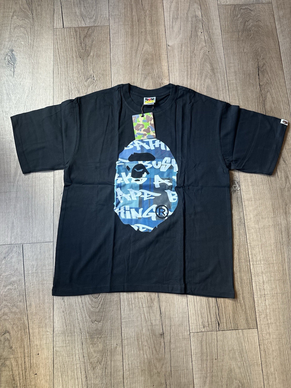 A Bathing Ape Men’s Black BAPE Ape Head Graphic Tee Short Sleeve Crew L
