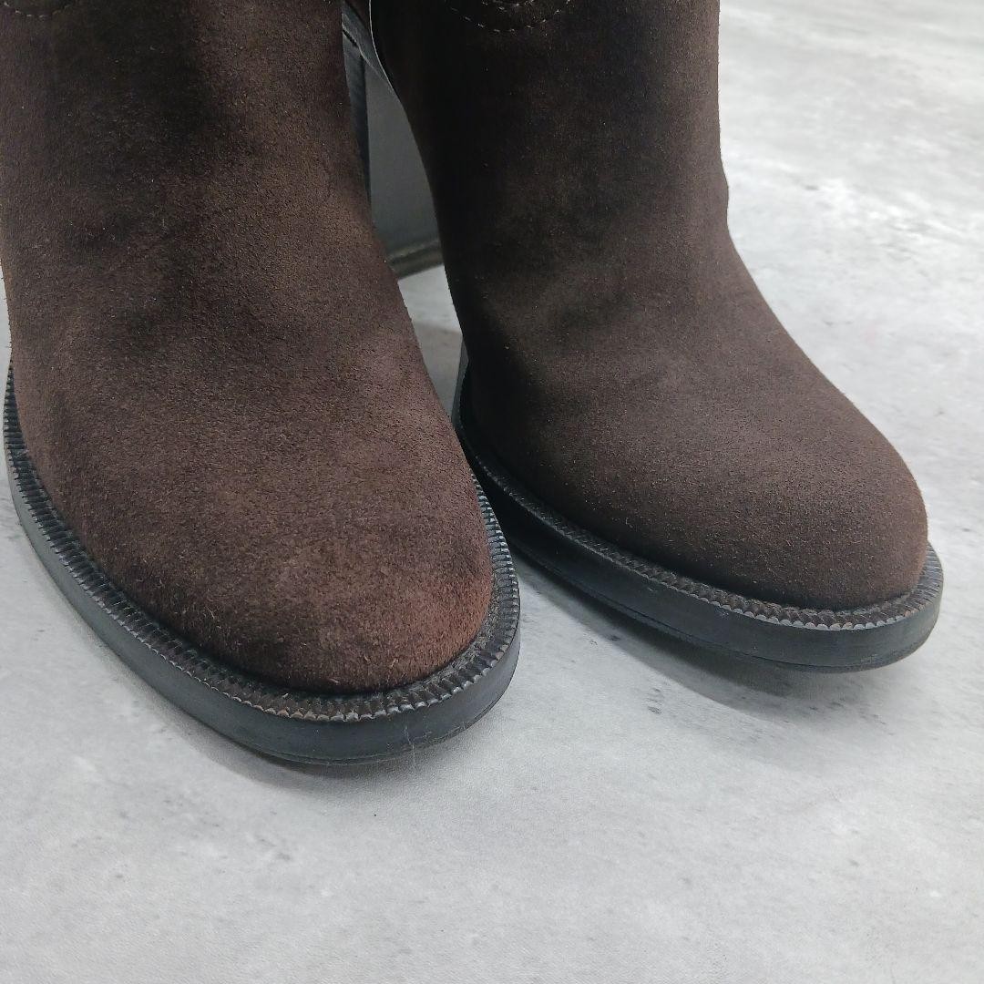 Gucci Sherry Line Suede Long Boots Brown Size 35C (22.5cm) Heel 9.7cm 061153d