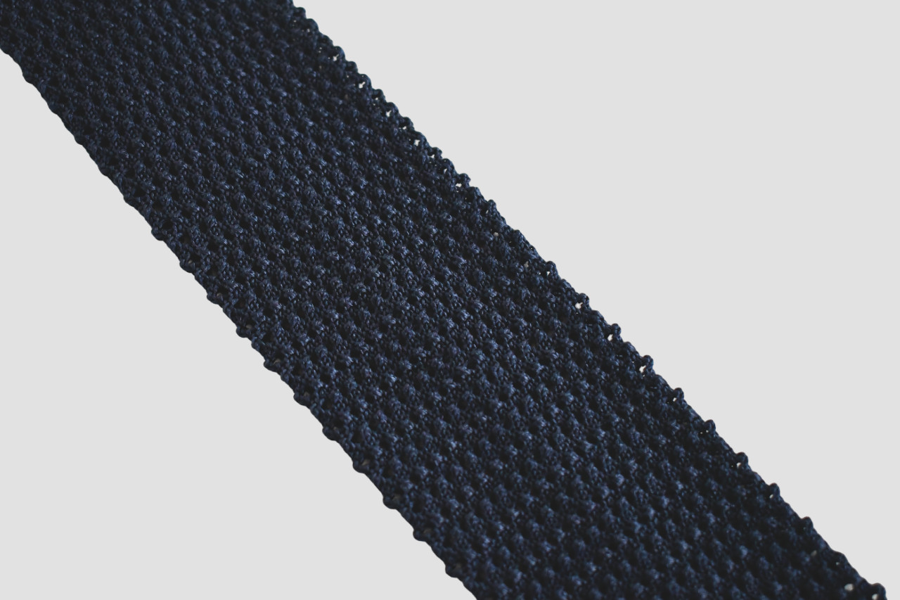 NEW PETER MILLAR COLLECTION “Barch” Dark Navy 100% SILK KNIT Long Neck Tie ITALY