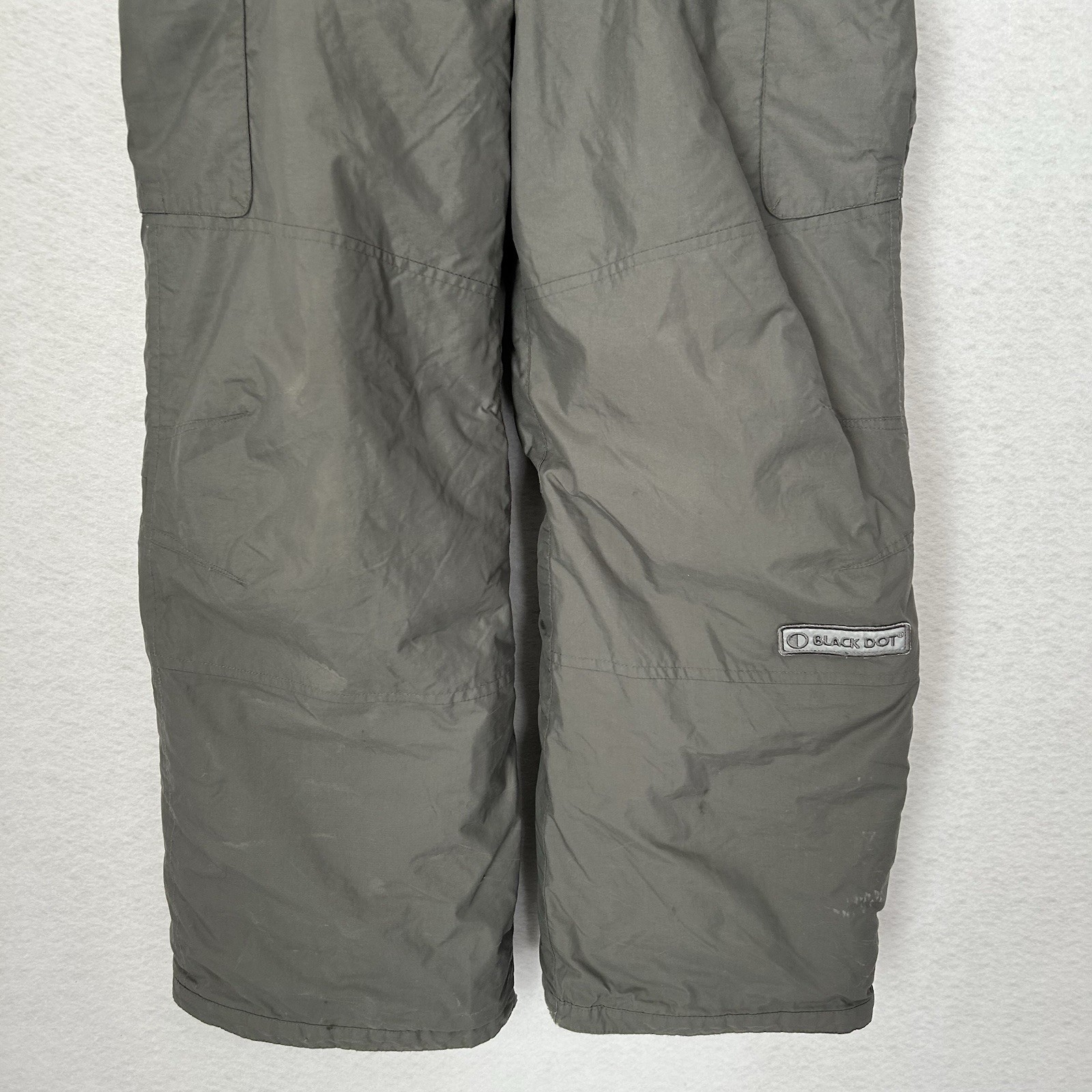 Black Dot Ski Pants Boys L Gray Water Proof Snow Board Insulated Outdoor Youth