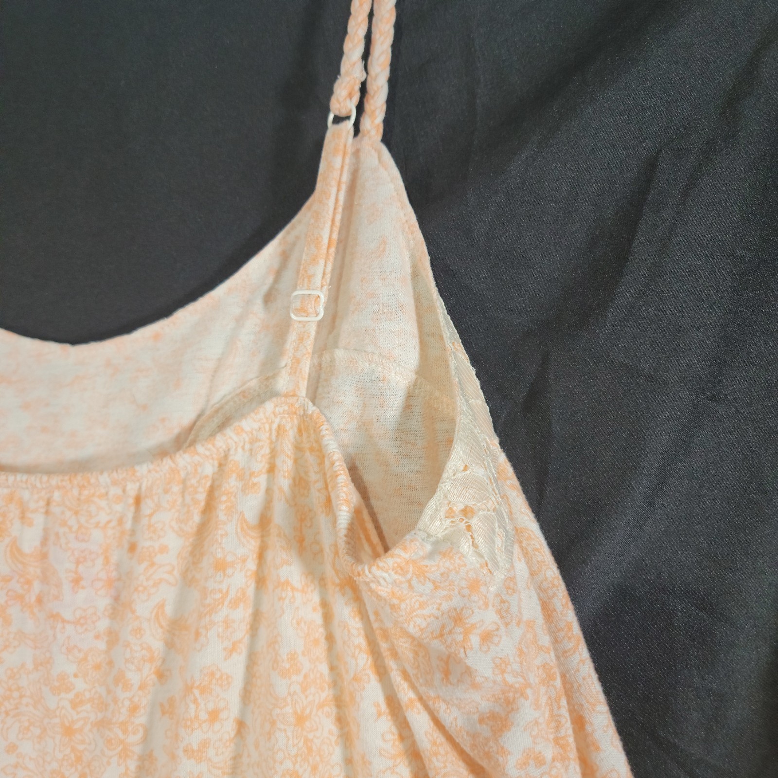 Mudd Y2K Vintage Babydoll Cami Tank Top Extra Large Peach Fairy Lace Ruffle