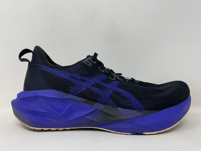 Men’s Asics Novablast 5, Black/Cobalt Burst, 9 D Medium US