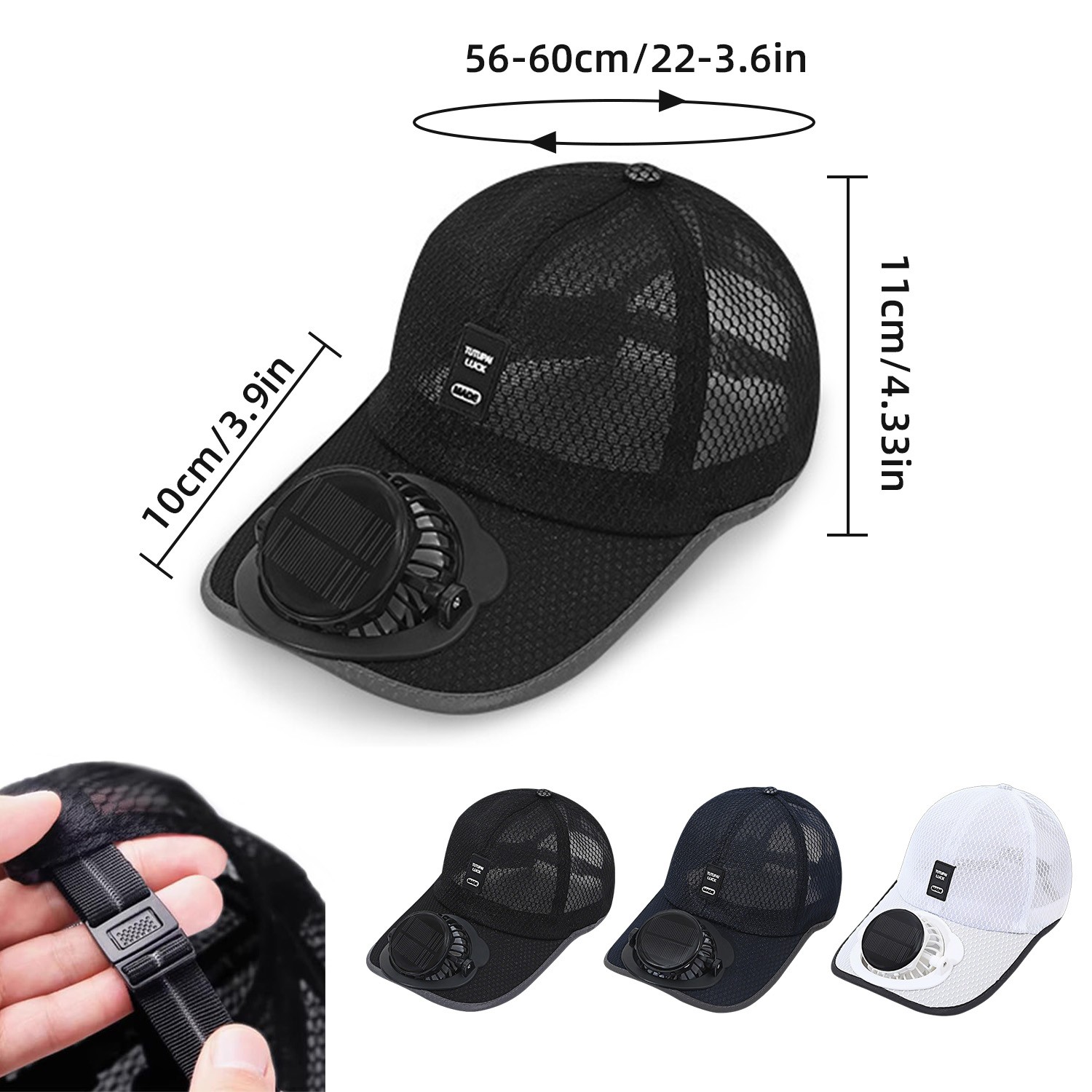 Solar & USB Powered Fan Baseball Hat – 3-Speed Cooling Cap For Outdoor Sports US
