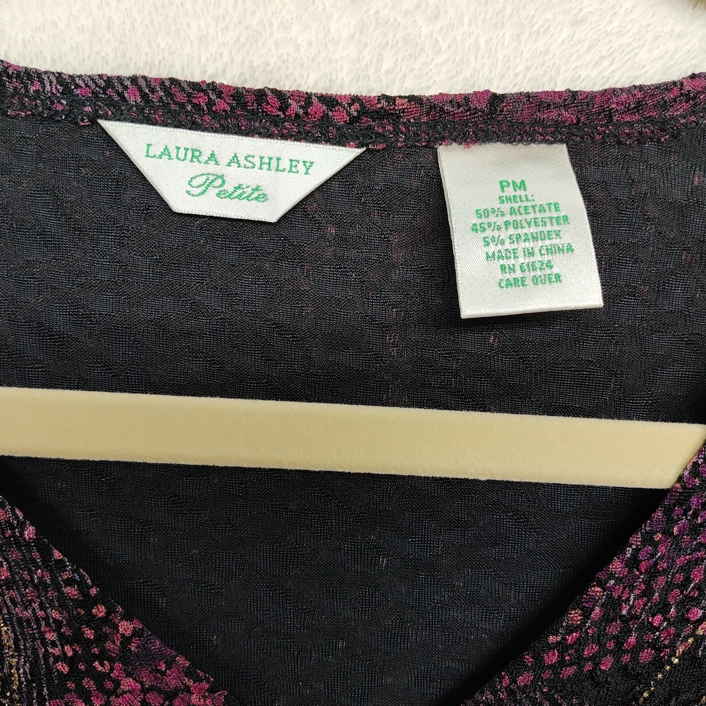 Laura Ashley Petites Size Small Long Sleeve Acetate Polyester Spandex Blend