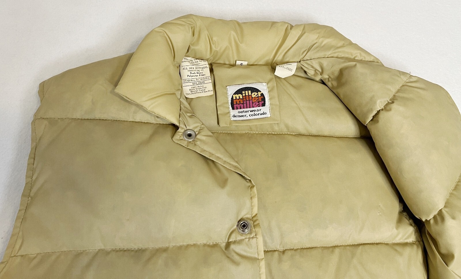 Vintage Miller Outerwear Puffer Insulated Vest Duck Down & Polyester Fiber Small