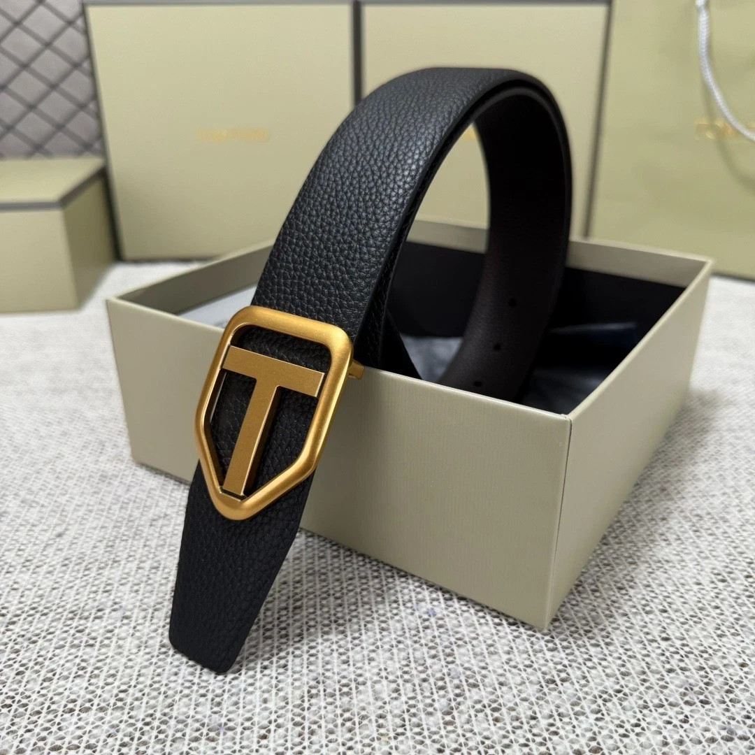 TOM FORD Black/ Brown Leather 38mm Belt New And Authentic