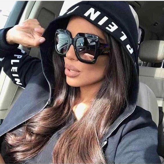 Sunglasses “JACKIE” Large Oversized XL Square Lady Women Retro Vintage GAFAS