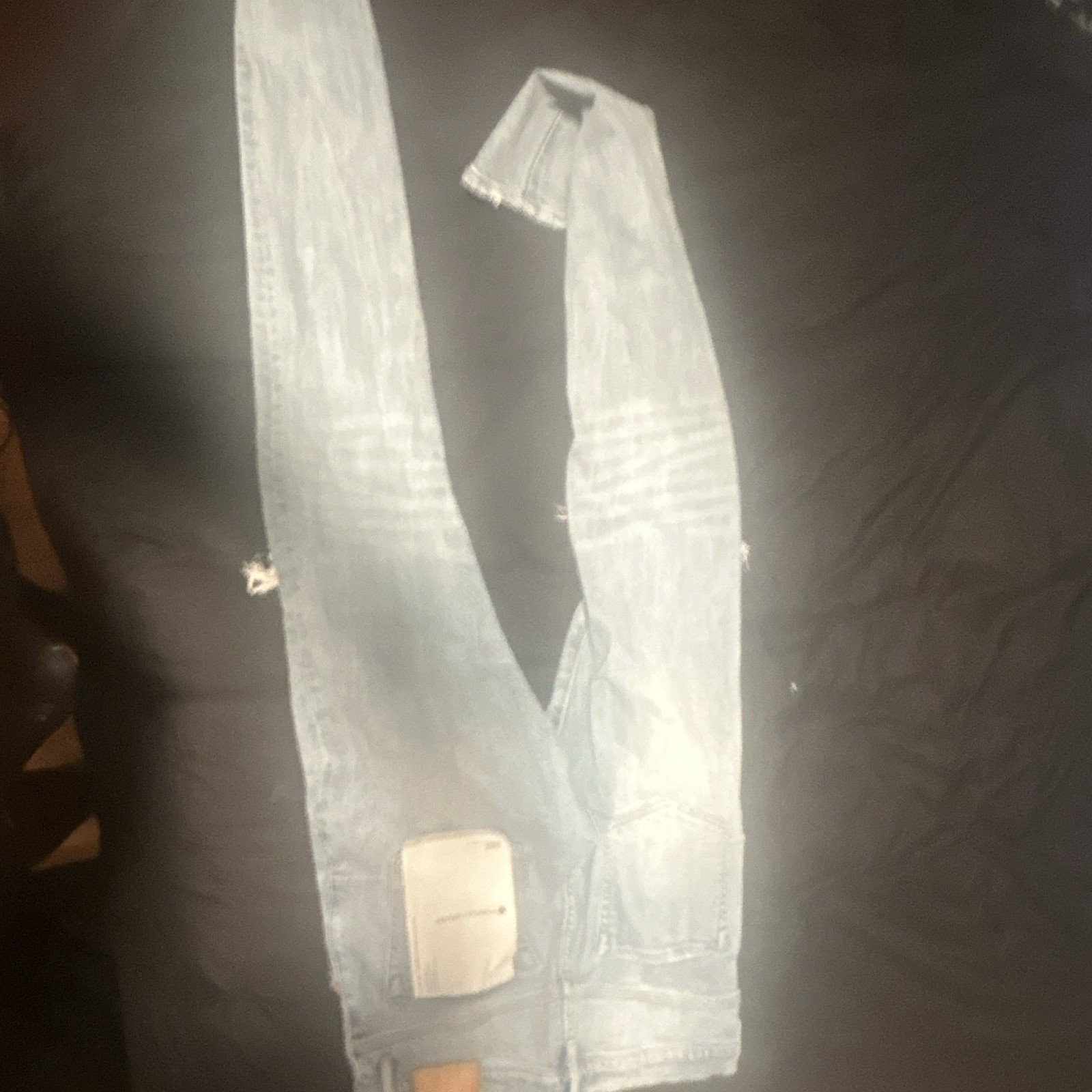 PURPLE Men’s Blue Light Wash Distressed Skinny Slim Fit Denim Jeans Size 32