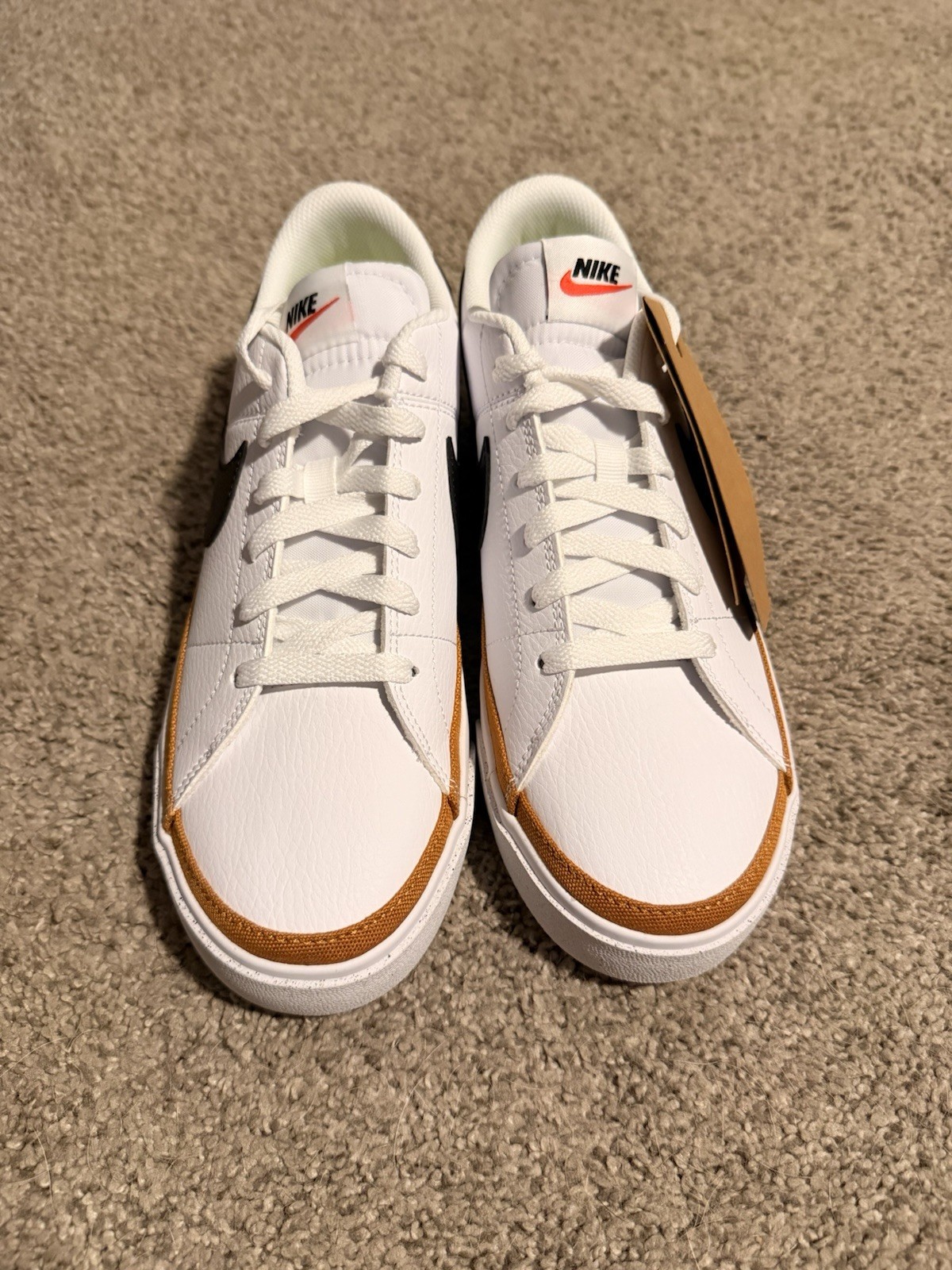 Nike Court Legacy Next Nature Low Top Lace-Up Sneakers White Black Brown DH3161