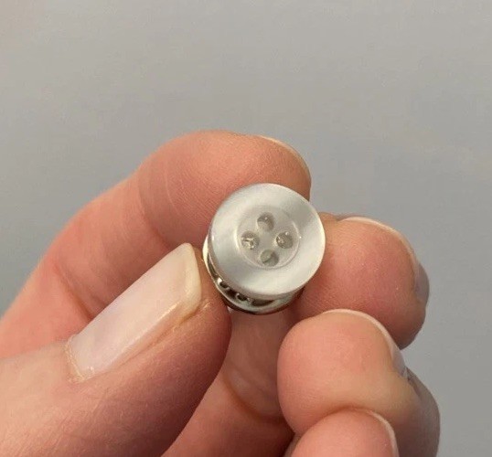 New Faux Button For Frank & Eileen Top- Tack Pin – Solves Low Cut Of Button Down