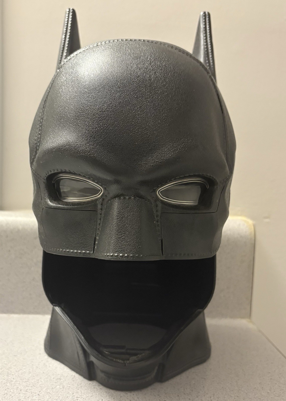 AMC Theaters Batman Full Face Mask Cowl popcorn bucket flaws shown