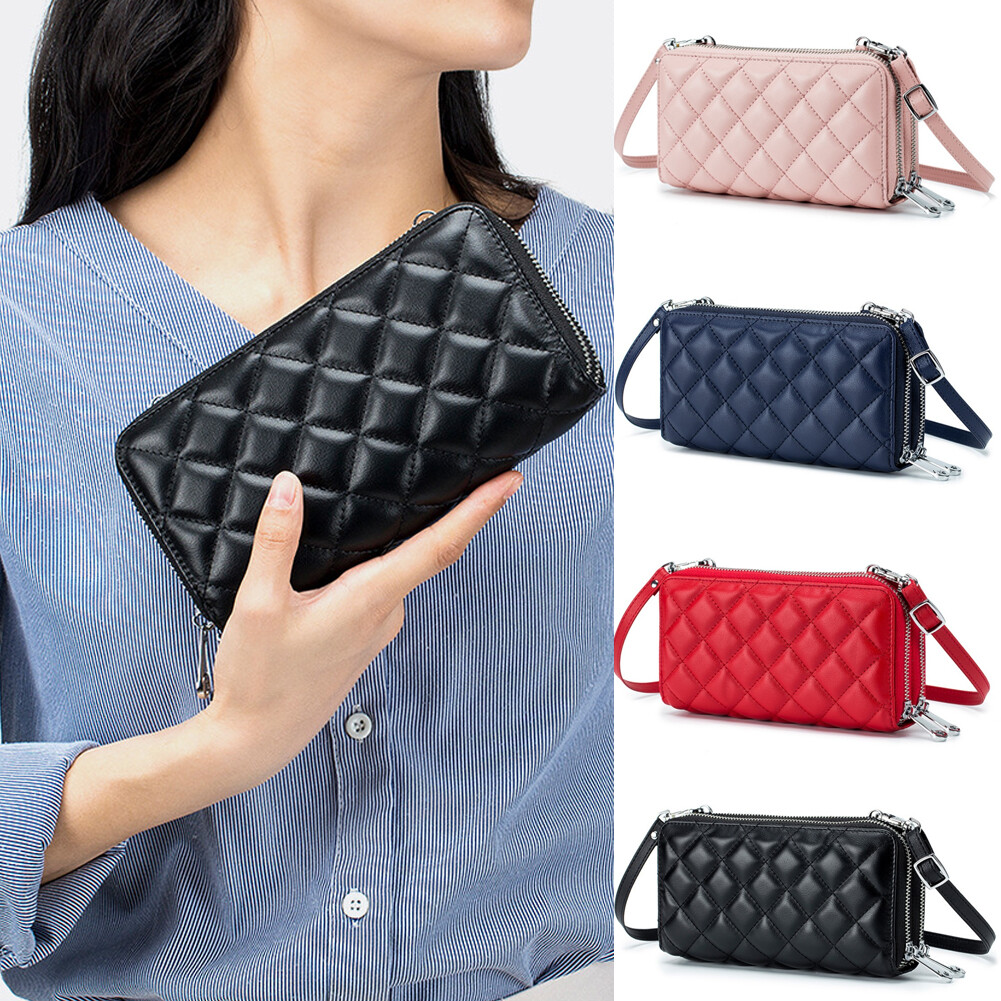 Womens Small Crossbody Bag Genuine Leather Shoulder Handbag Zip Cellphone Wallet