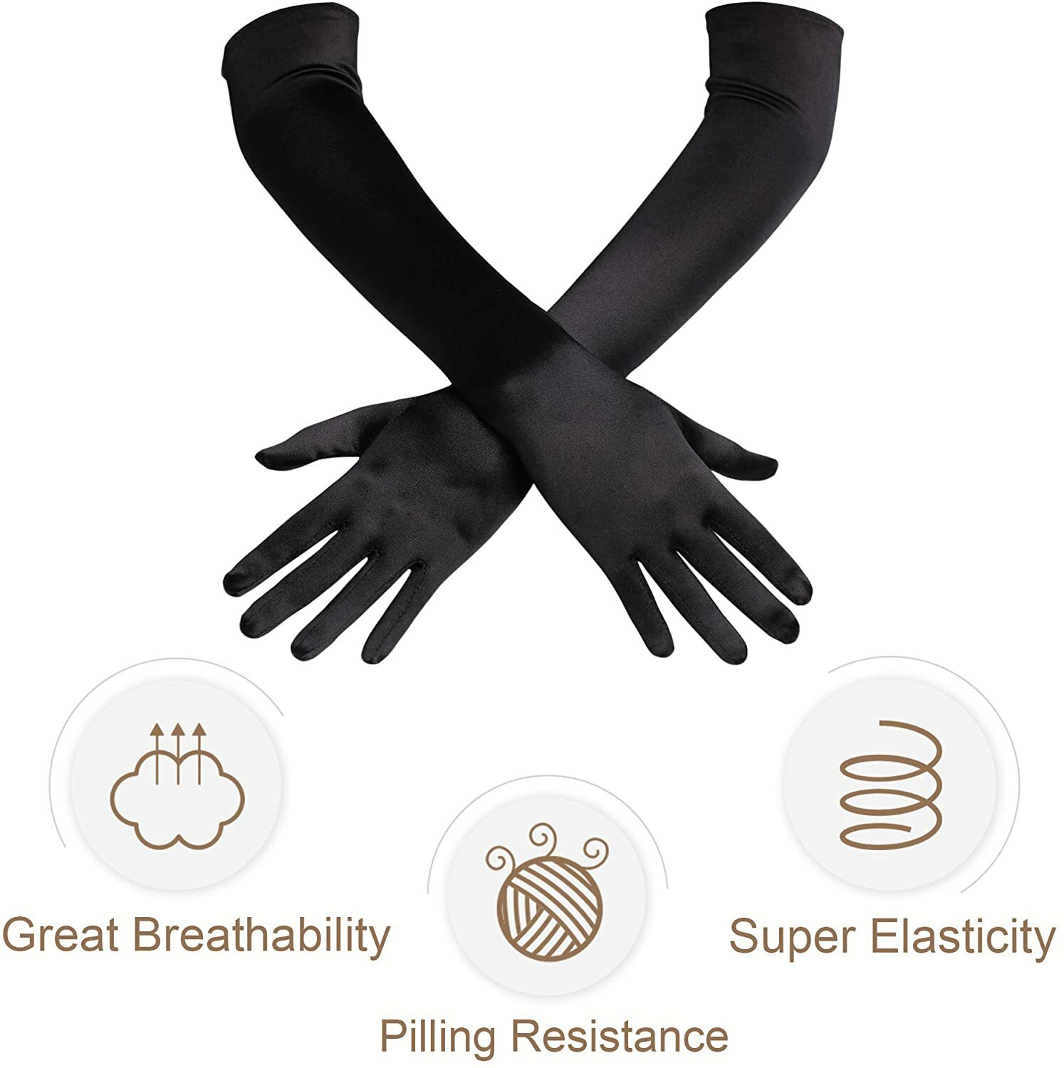 Women’s Satin Long Gloves Opera Wedding Bridal Evening Party Prom Costume Glove