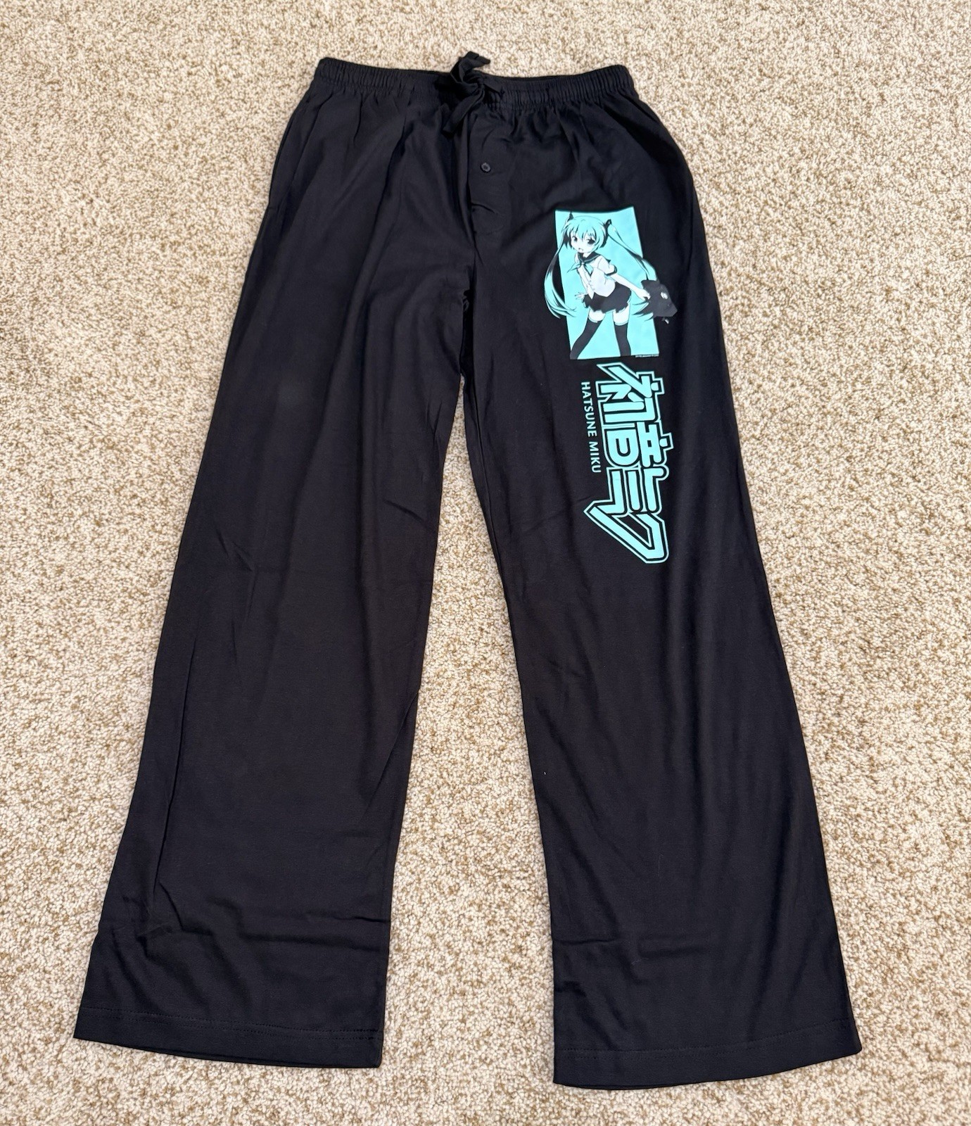 Hatsune Miku Men’s Pajama Pants Black Size M