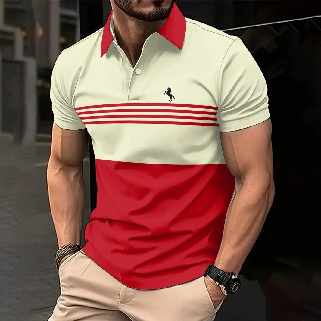 Men Luxury Summer Polo Shirt Breathable Casual Short Sleeve Fashion Top Gift
