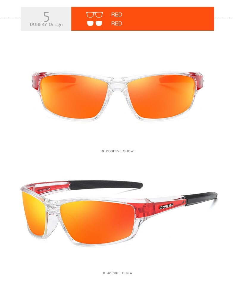 DUBERY Polarized Night Vision Sunglasses Men Wome Sports Driving Glasses Outdoor