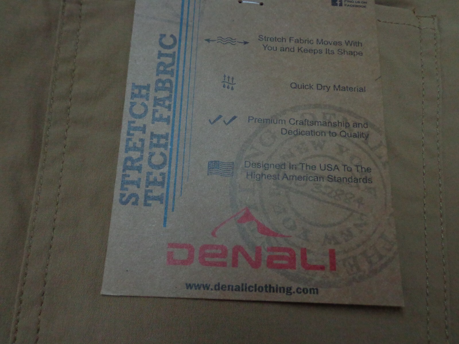 DENALI Moccasin Brown Tech Fabric Stretch Pants NWT 36 /30 MSRP $54