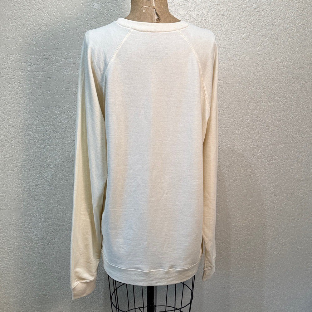 Ivy + Cloth Women 2XL Ivory Alphabet I Love U Print Crew U Neck Sweat Shirt