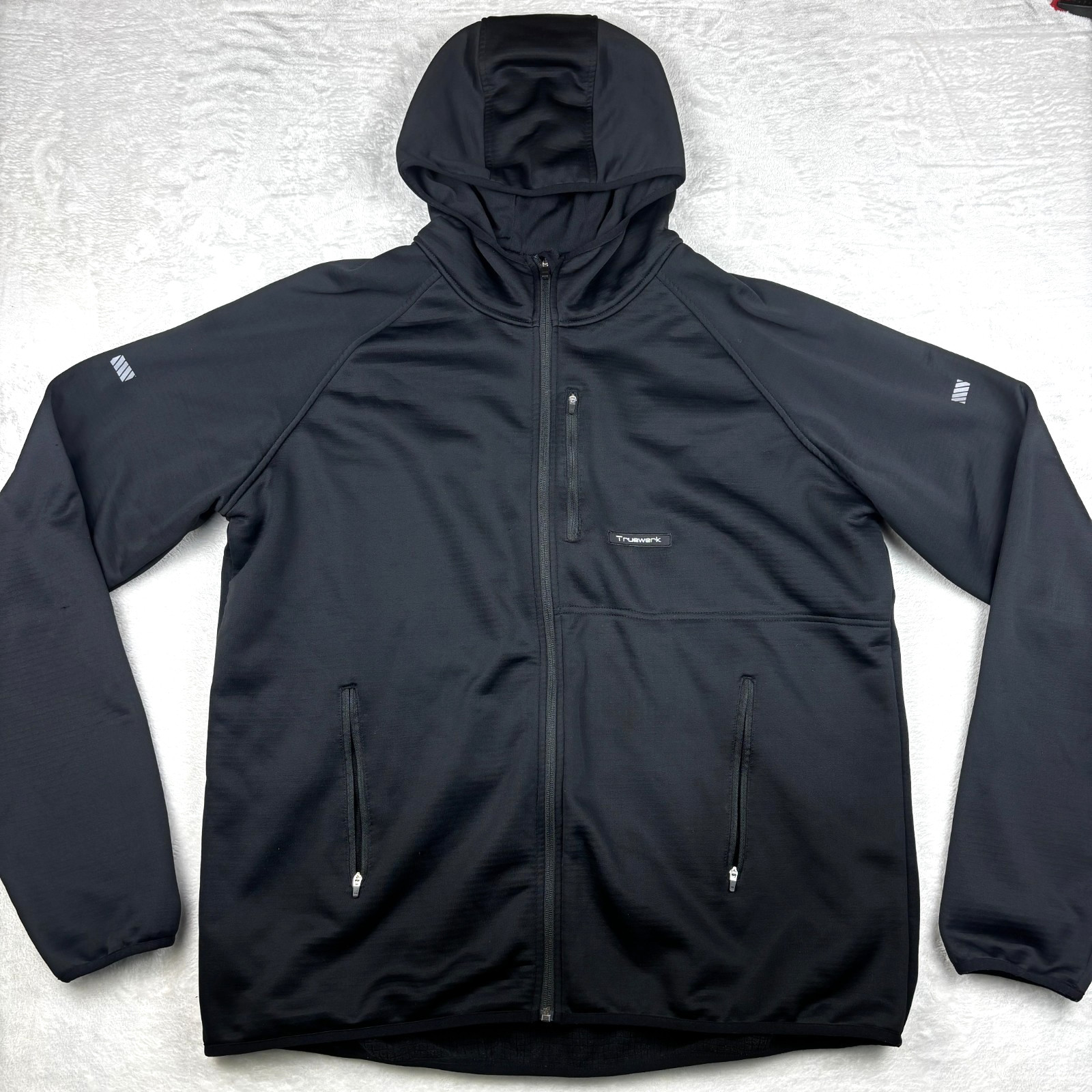 Truewerk Grid Hoodie Mens 2XL Black Full Zip Thermal Workwear Performance